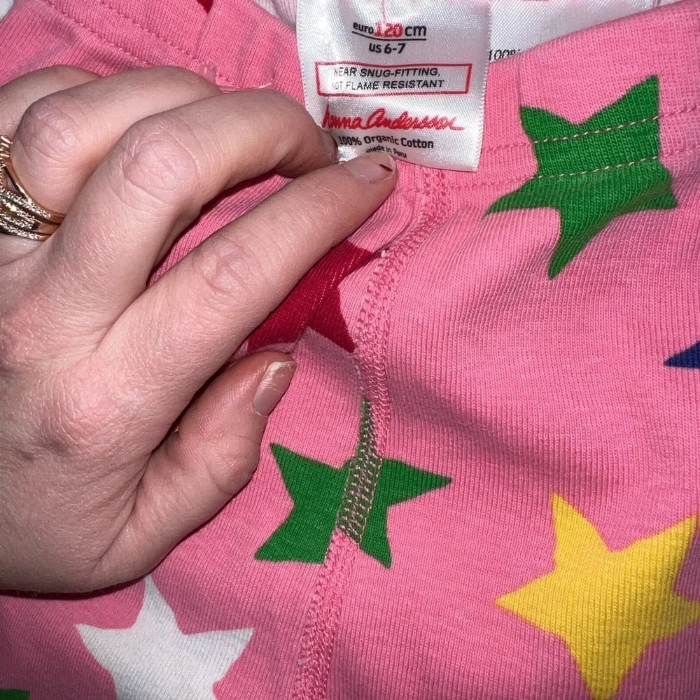 Hanna Andersson Colorful Star Kids Pajamas size 6-7 years